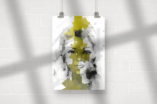 Nowoczesny portret z abstrakcyjnym wyrazem
