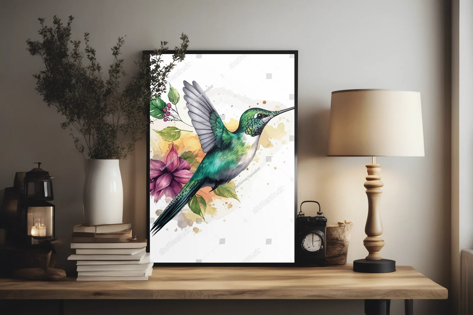 Kolorowe kolibry w akwarelowym odcieniu radości