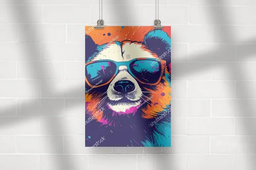 Stylowa panda w modnych okularach przeciwsłonecznych