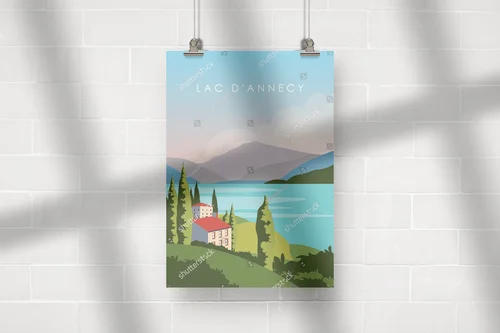 Malownicza panorama jeziora Annecy w zieleni