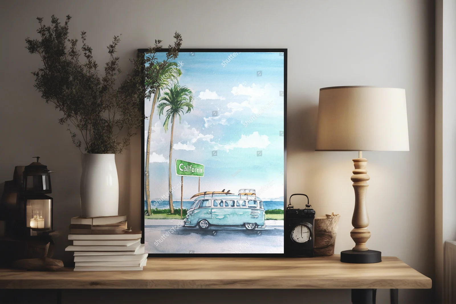 Kalifornijska plaża z retro klimatem