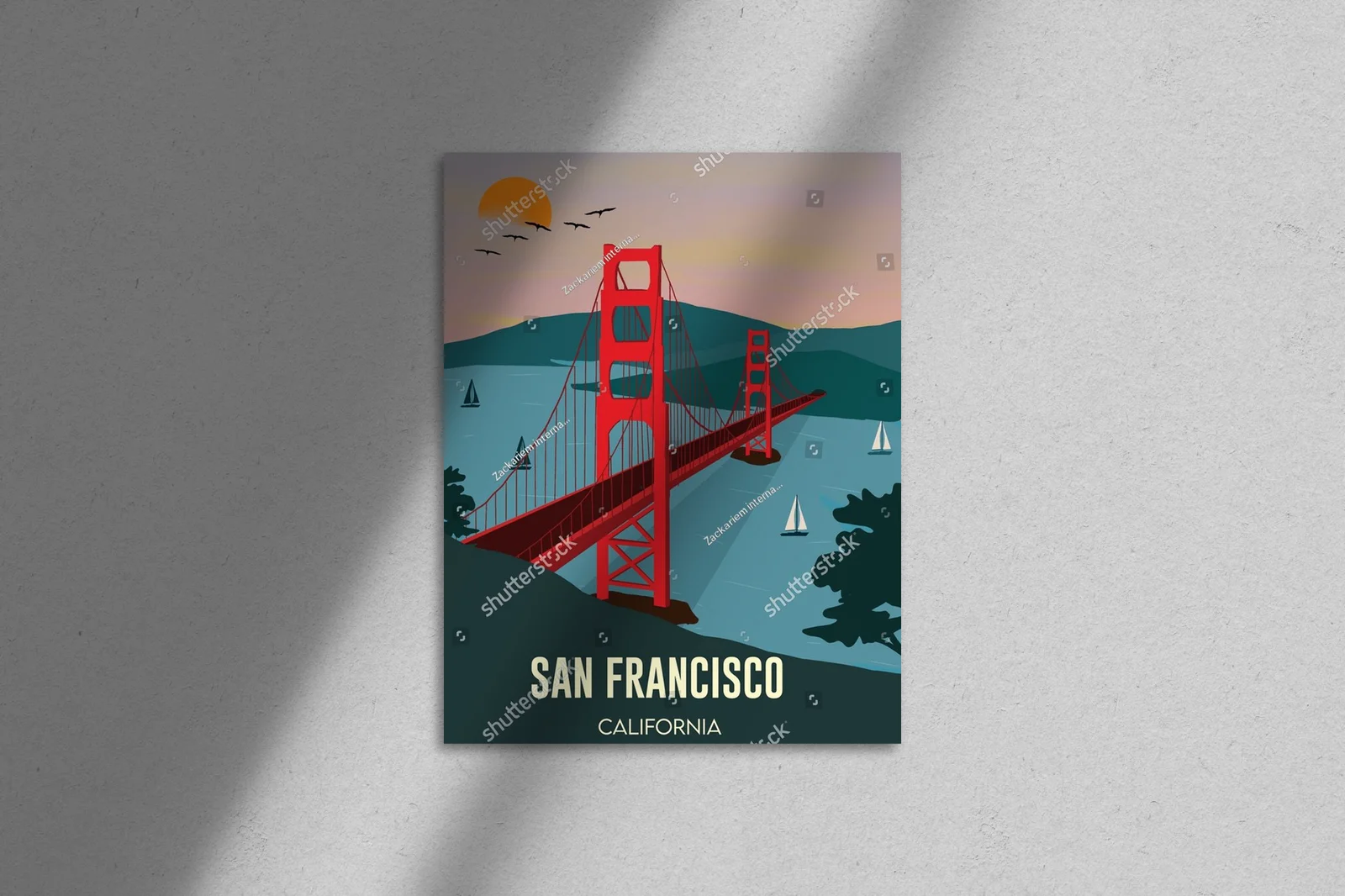 Zachód słońca nad mostem Golden Gate w San Francisco