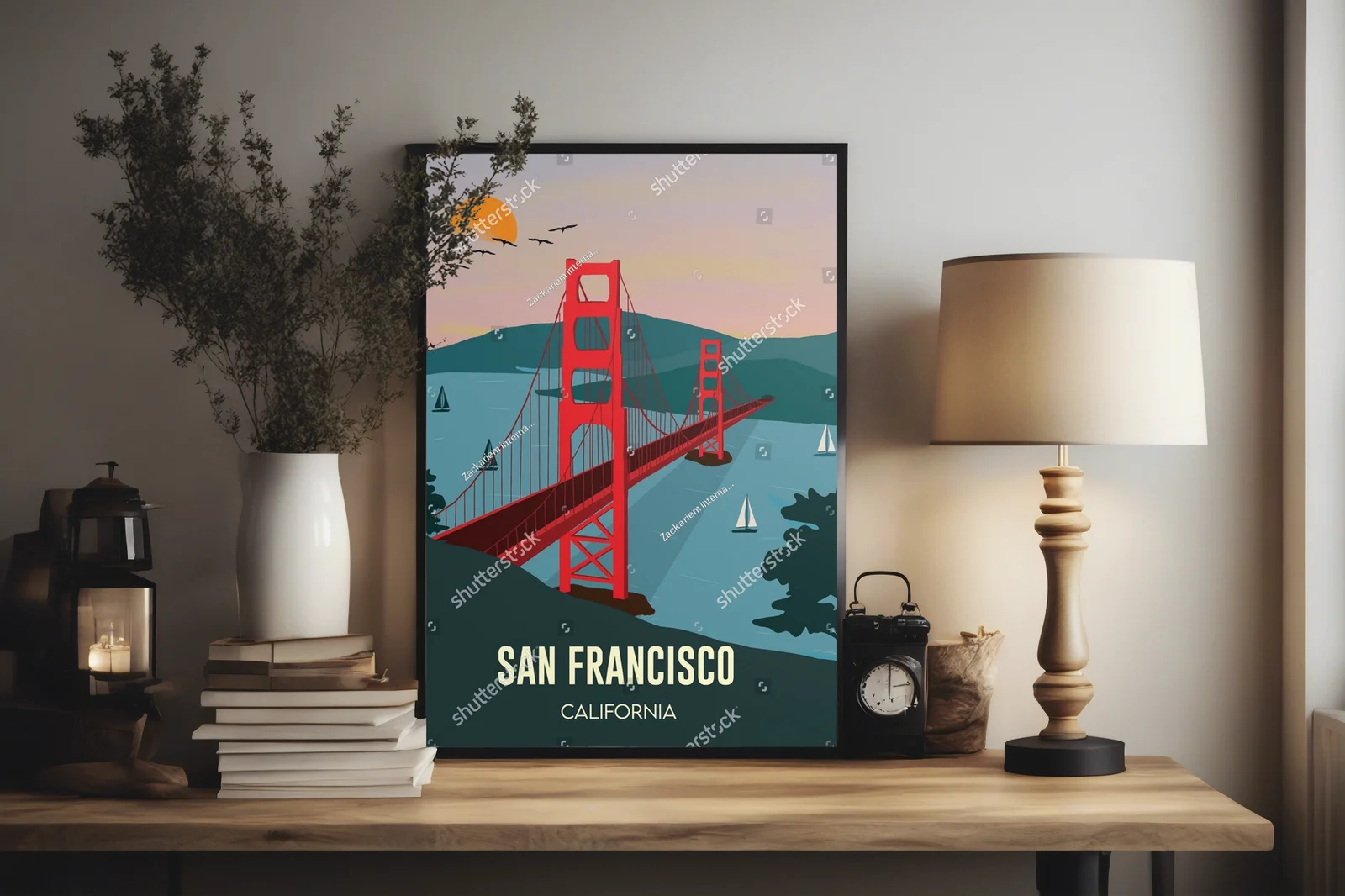 Zachód słońca nad mostem Golden Gate w San Francisco
