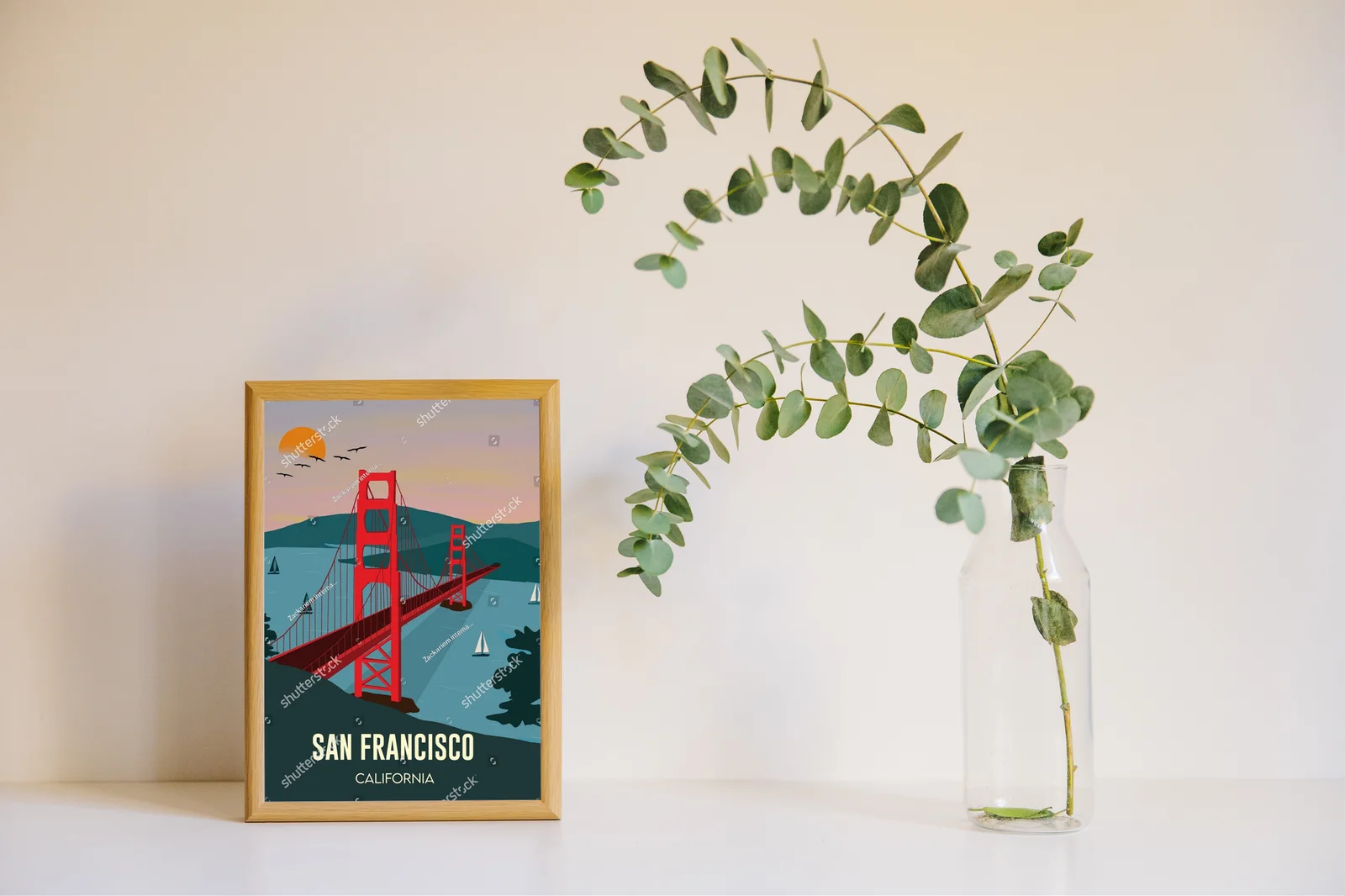 Zachód słońca nad mostem Golden Gate w San Francisco