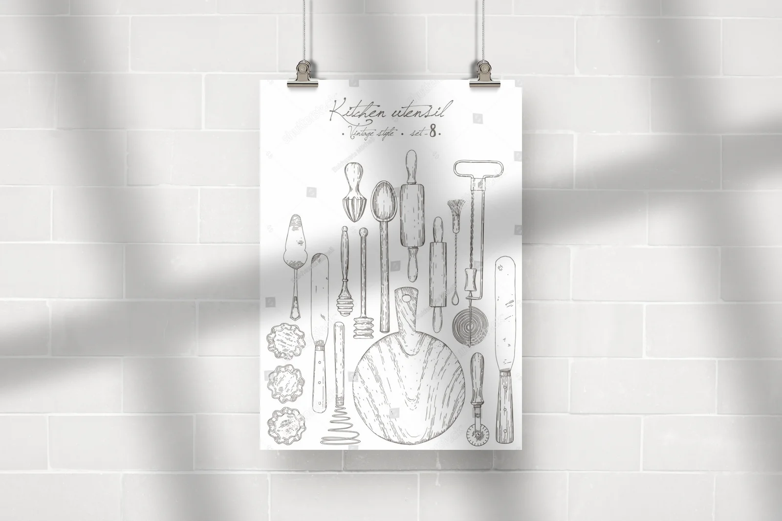 Vintage utensylia kuchenne w lśniącej bieli