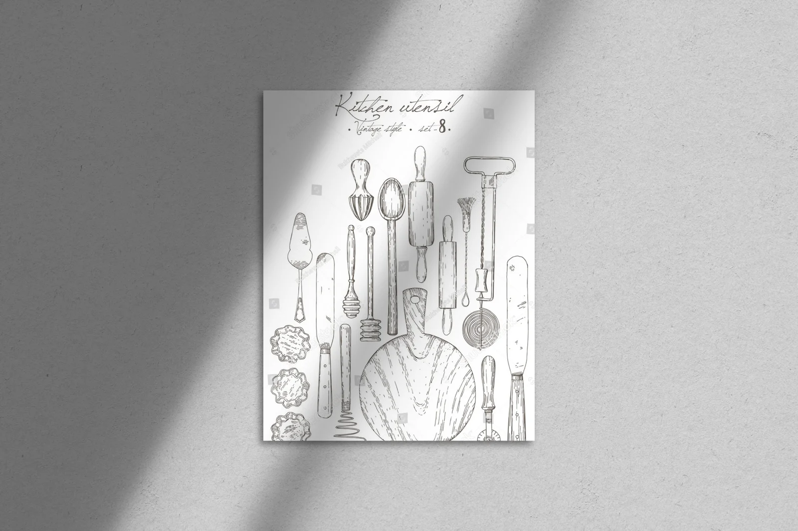 Vintage utensylia kuchenne w lśniącej bieli