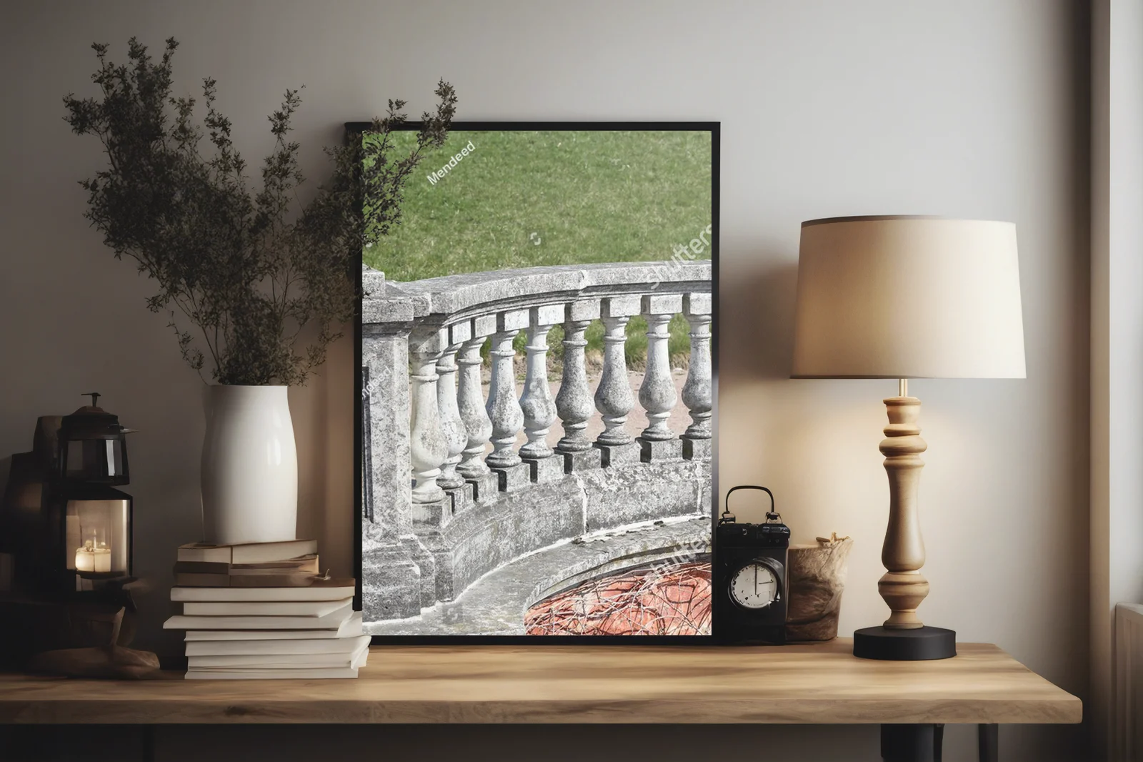 Antyczne kamienne balustrady w nostalgicznych barwach