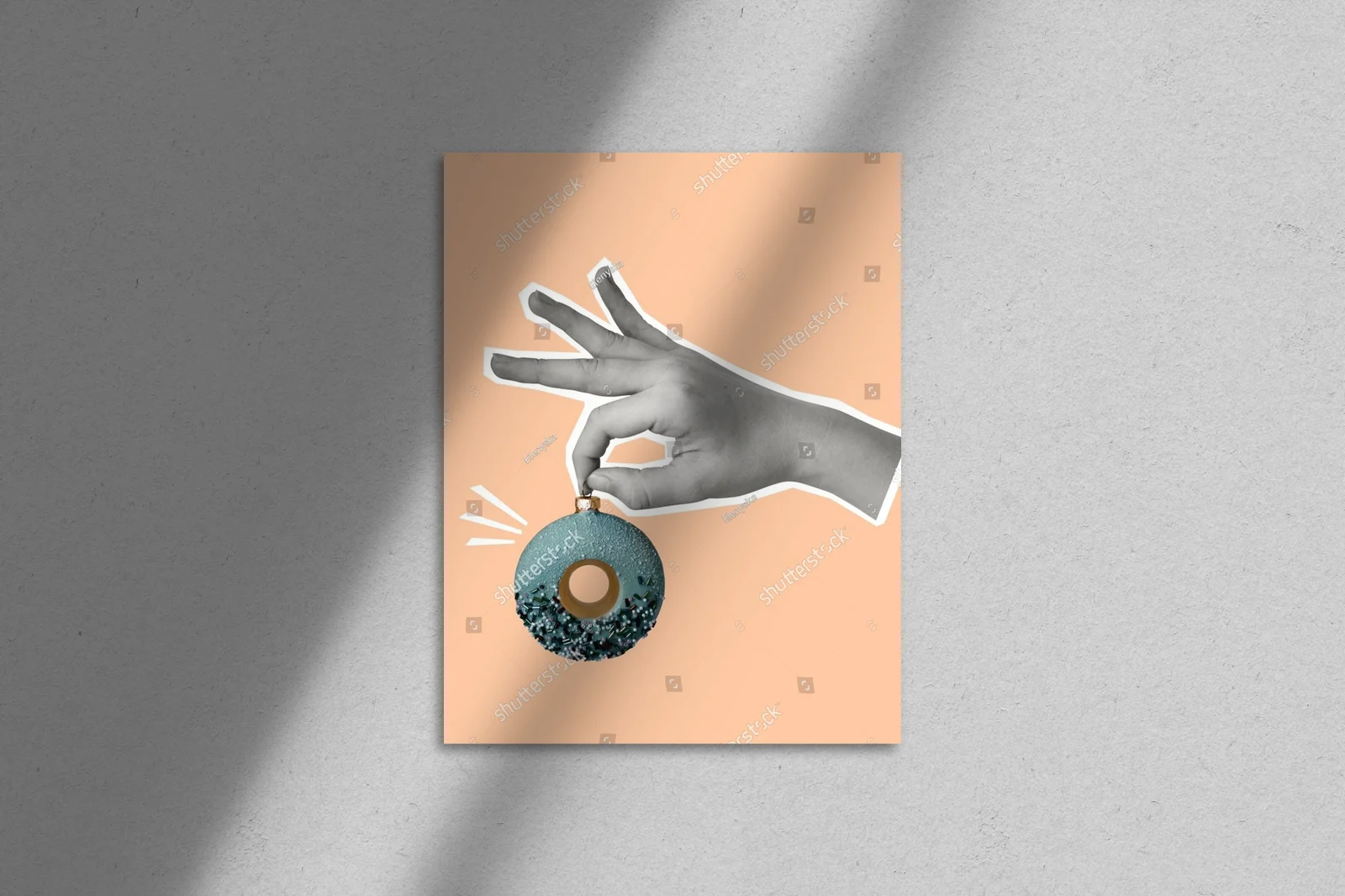 Radosna kompozycja z donutem w retro stylu