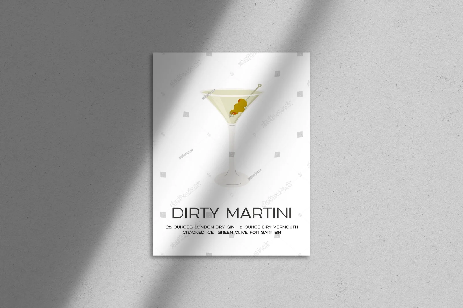 Elegancki Dirty Martini w minimalistycznej aranżacji