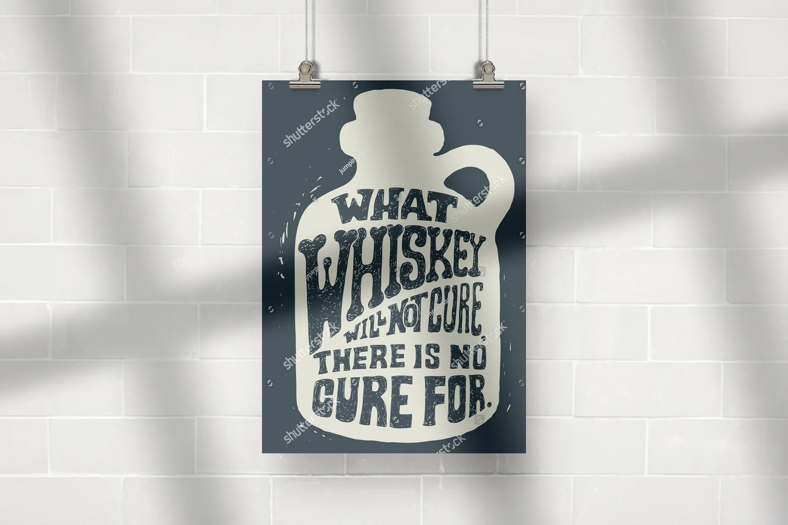 Retro plakat z przesłaniem o whiskey