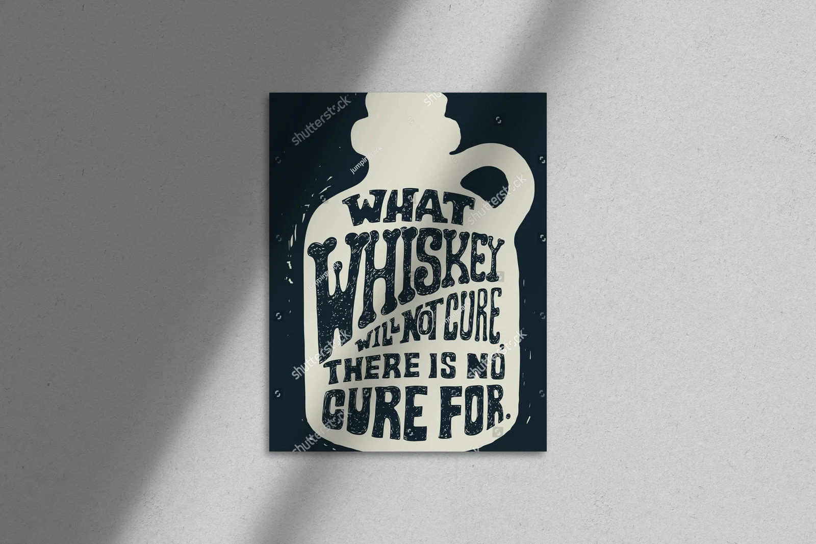 Retro plakat z przesłaniem o whiskey