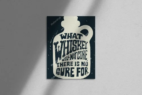 Retro plakat z przesłaniem o whiskey