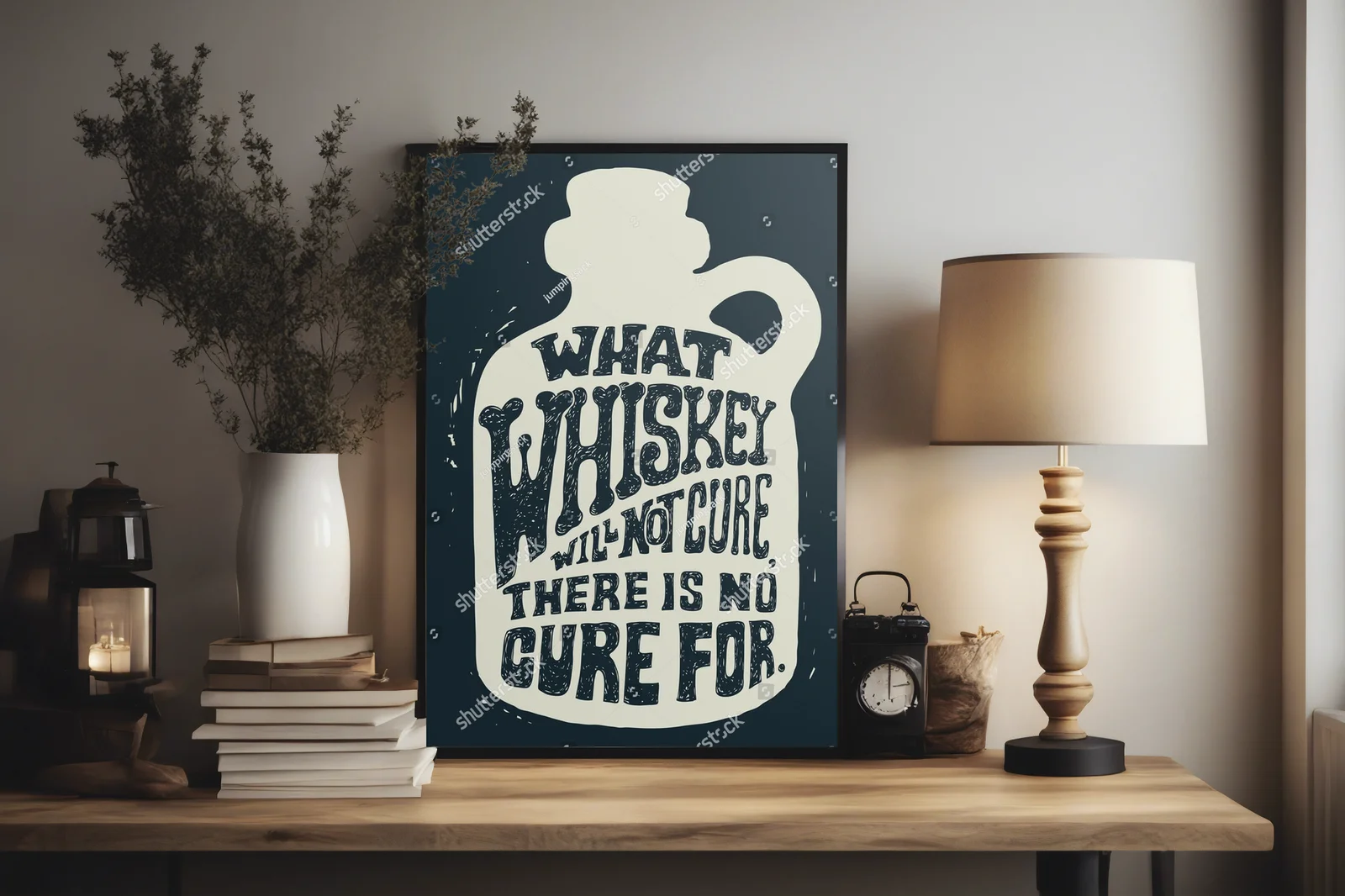 Retro plakat z przesłaniem o whiskey