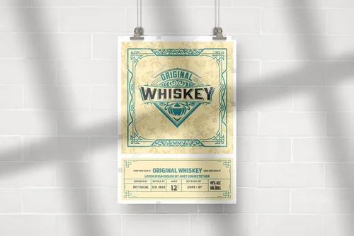Vintage ramki w eleganckiej whiskey etykiecie