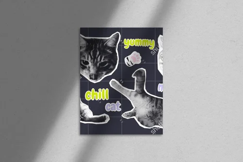 Vintagowe koty w halftone'owej odsłonie artystycznej