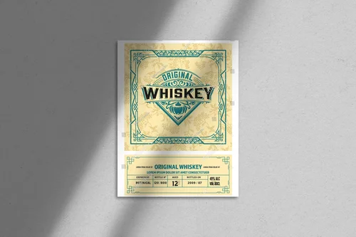Vintage ramki w eleganckiej whiskey etykiecie