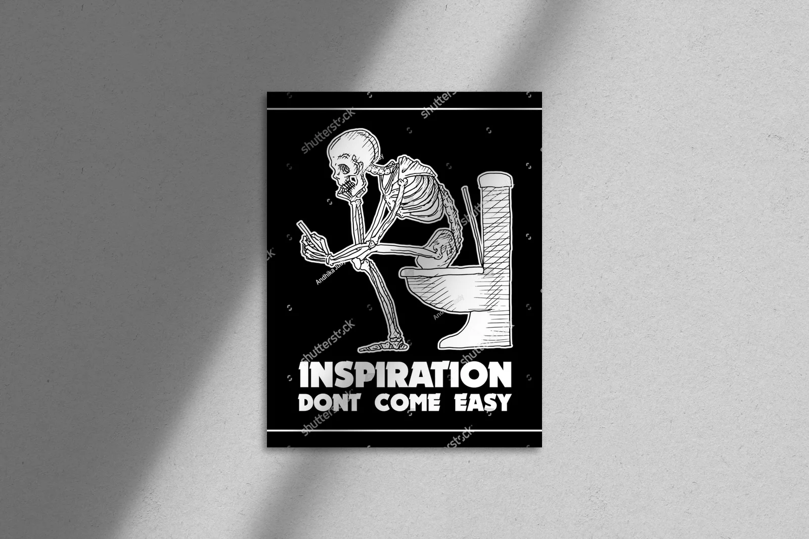Zabawny skeleton w retro toalecie pełen inspiracji