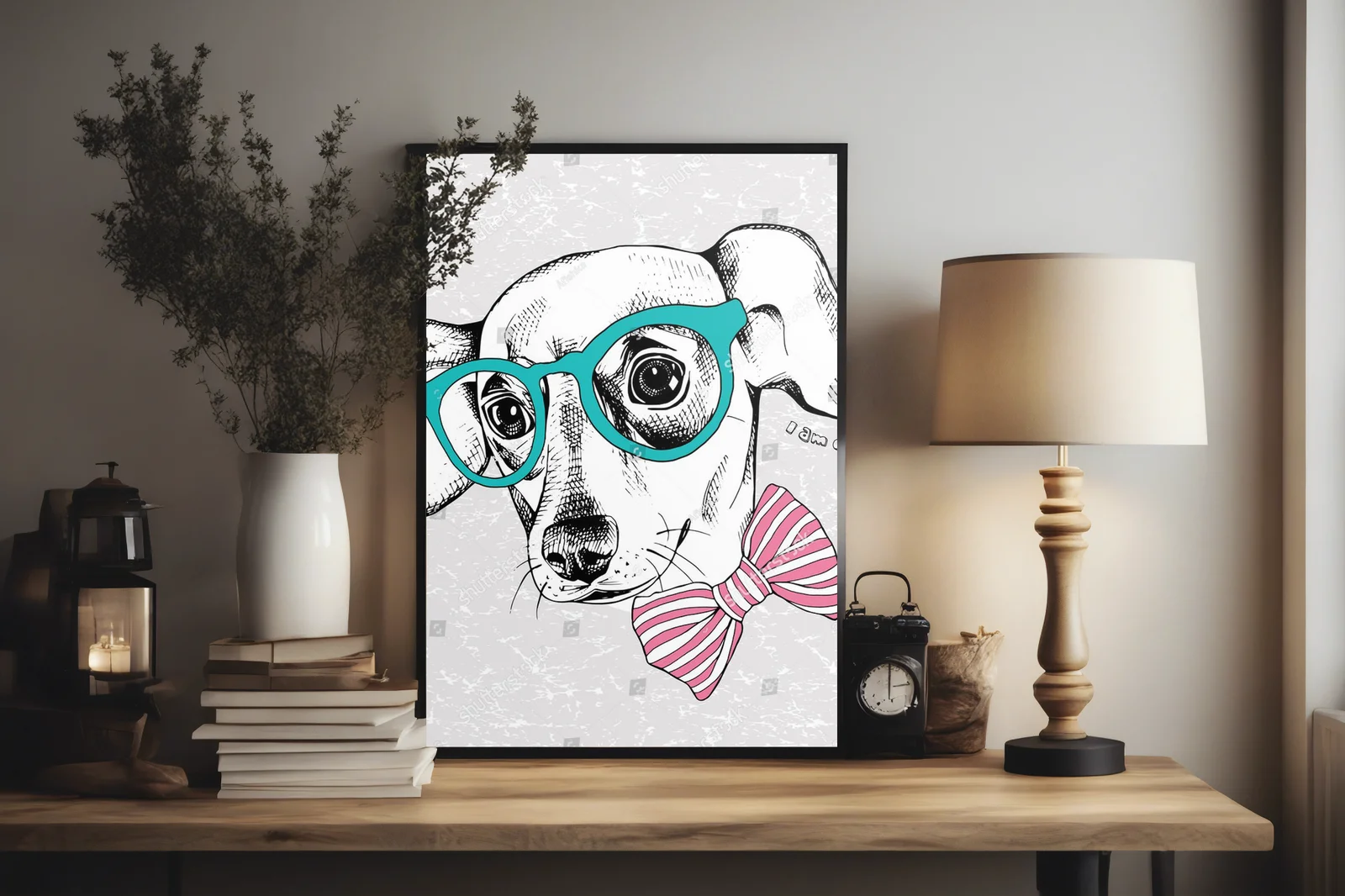 Stylowy portret Chihuahuy w okularach
