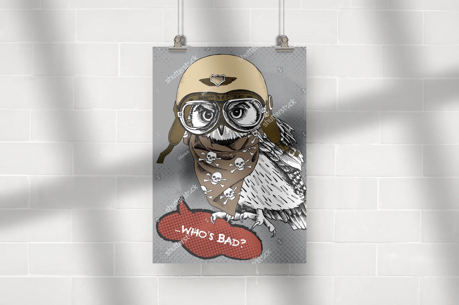 Stylowy sowa w retro wydaniu na motocyklu