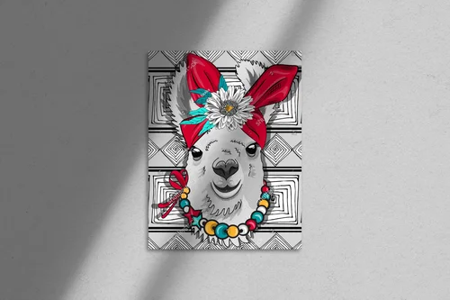 Elegancka lama w romantycznym otoczeniu kwiatów