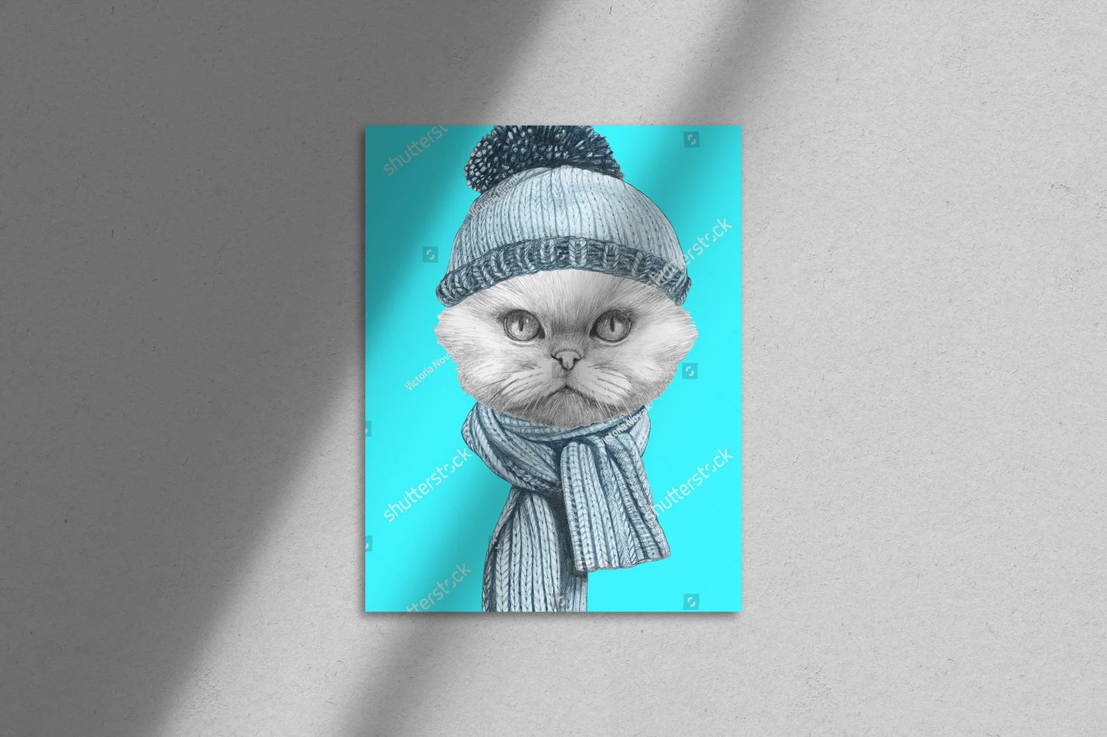Urokliwy portret perskiego kota w stylu retro