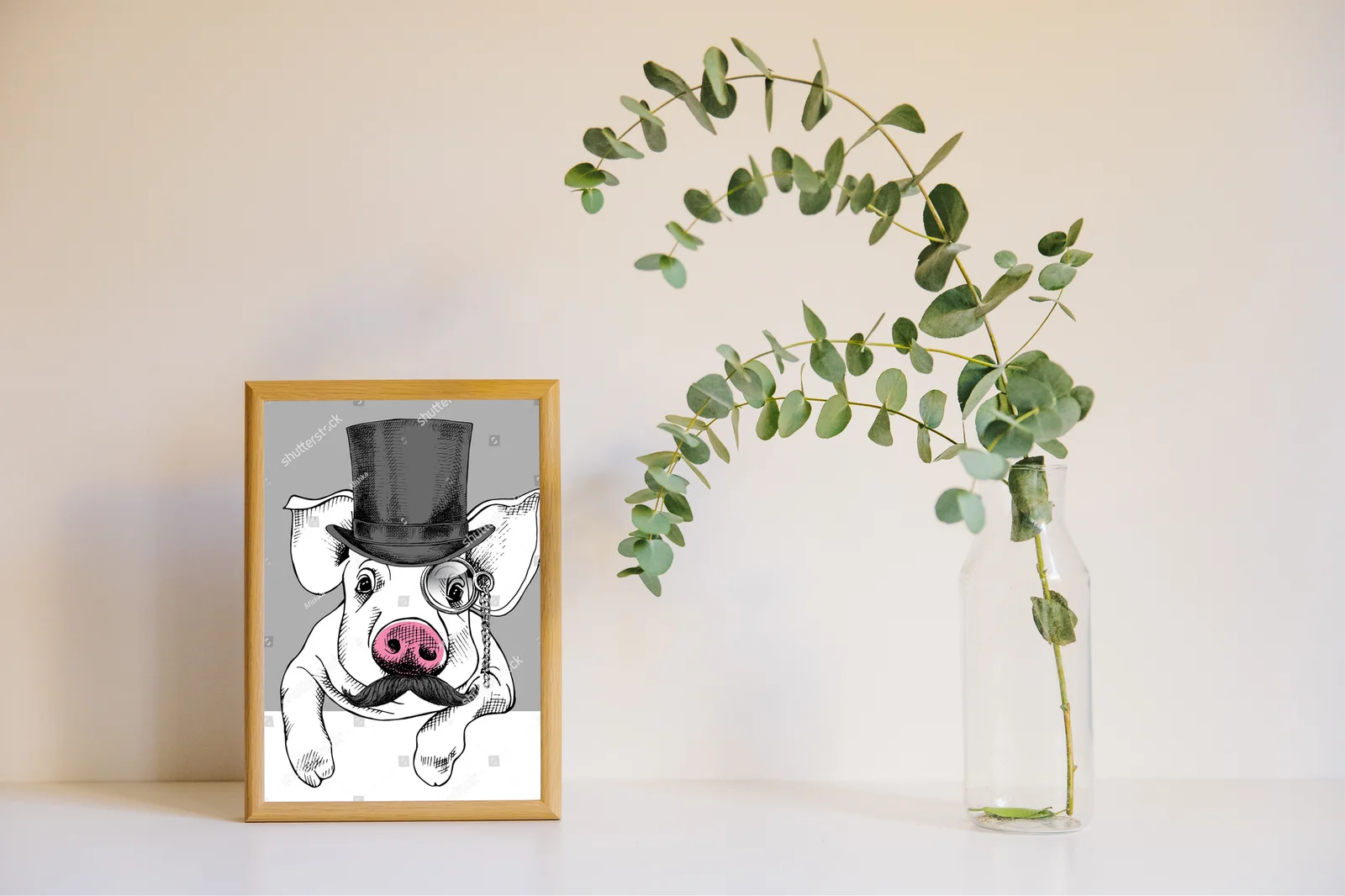 Elegancka portretowa kompozycja z wąsem