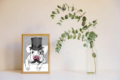 Elegancka portretowa kompozycja z wąsem