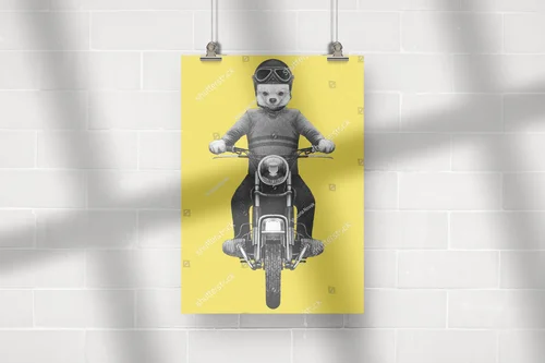 Chihuahua na motocyklu w sentymentalnym stylu