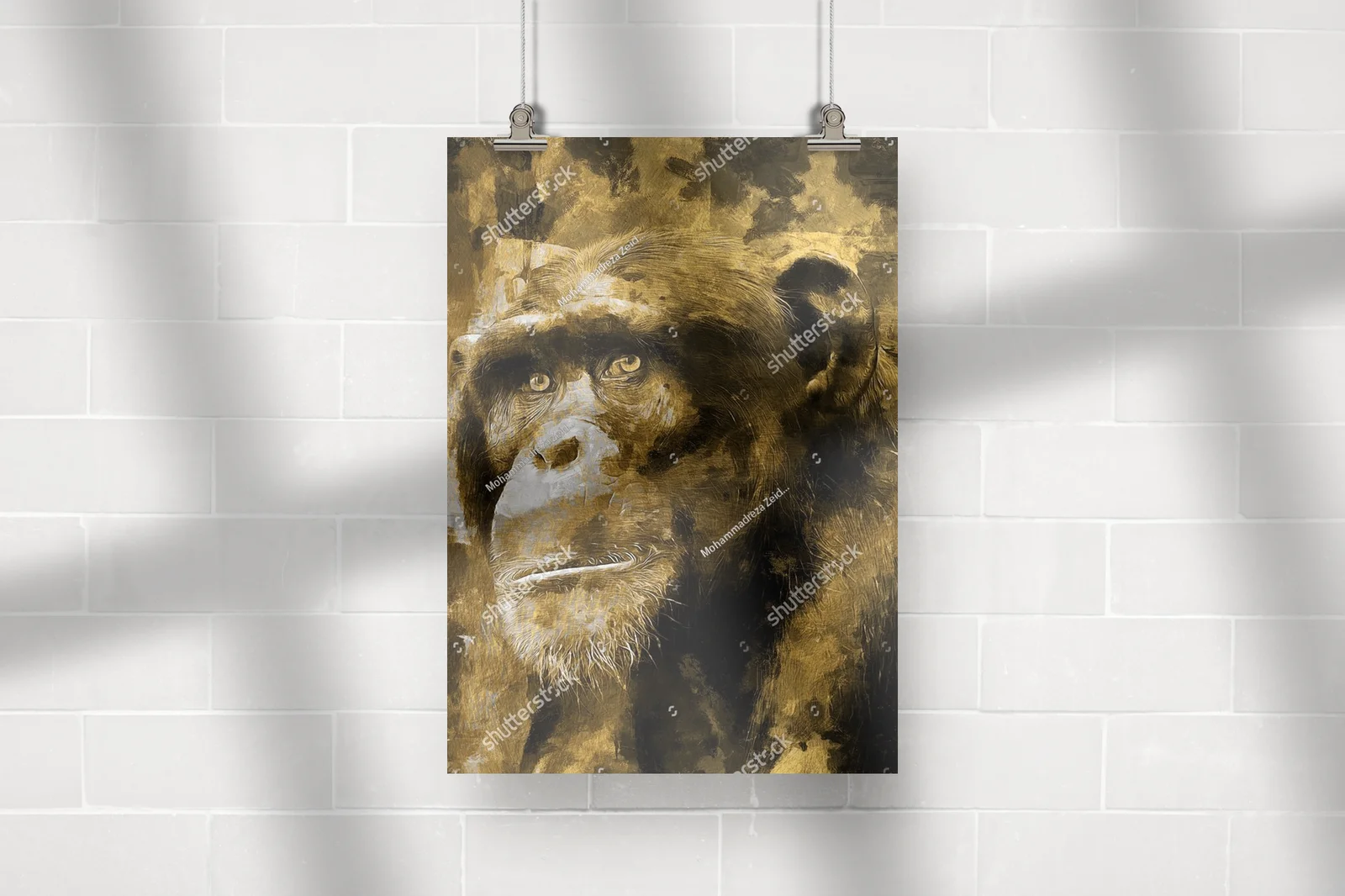 Złoty chimpanse w orientalnym stylu