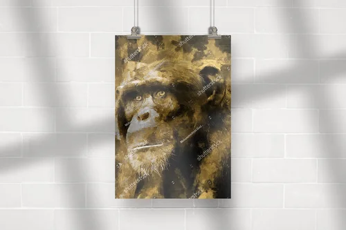 Złoty chimpanse w orientalnym stylu