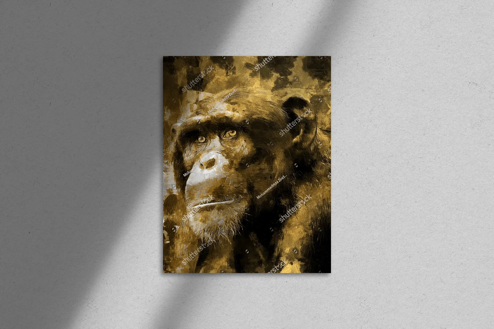 Złoty chimpanse w orientalnym stylu
