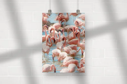 Egzotyczne flamingi nad jeziorem Arusha