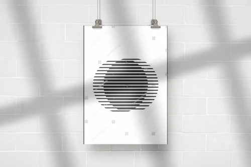 Minimalistyczna geometryczna kompozycja inspirowana latami 20.