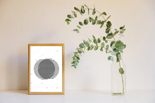 Minimalistyczna geometryczna kompozycja inspirowana latami 20.