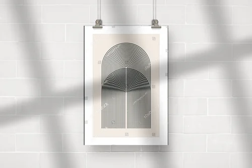 Minimalistyczny plakat w geometrycznych kształtach