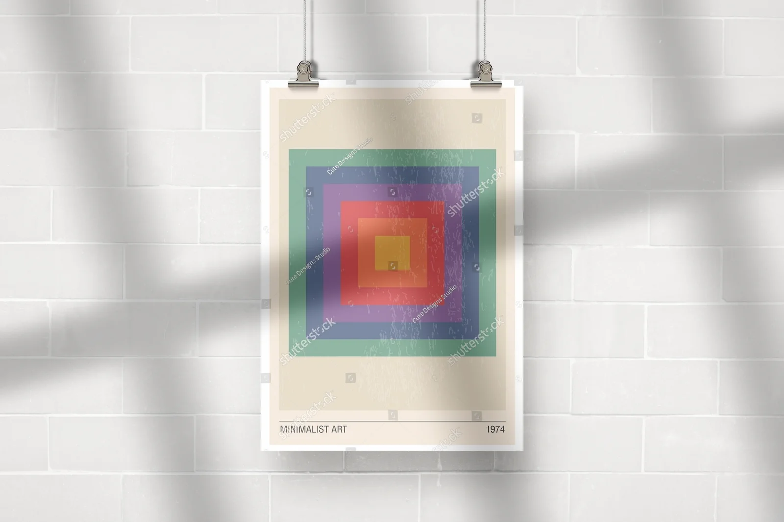 Minimalistyczne geometryczne dzieło sztuki w pastelach