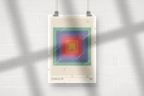 Minimalistyczne geometryczne dzieło sztuki w pastelach