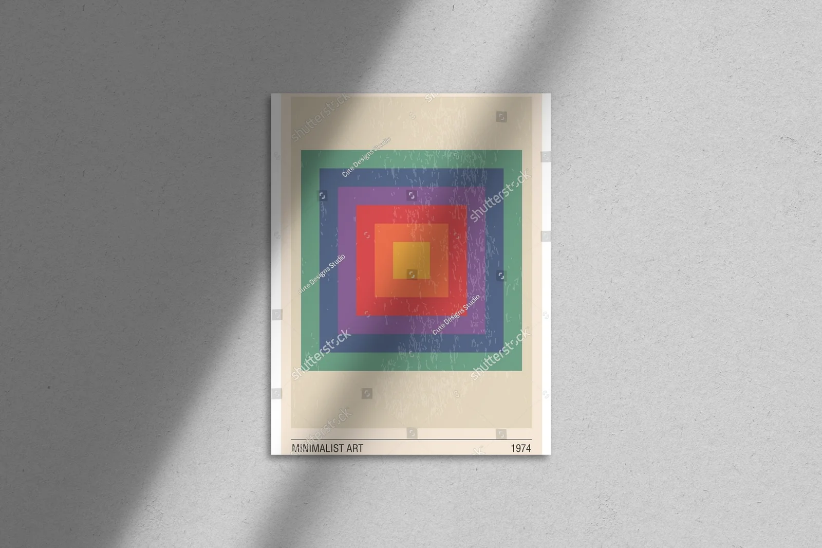 Minimalistyczne geometryczne dzieło sztuki w pastelach