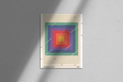 Minimalistyczne geometryczne dzieło sztuki w pastelach
