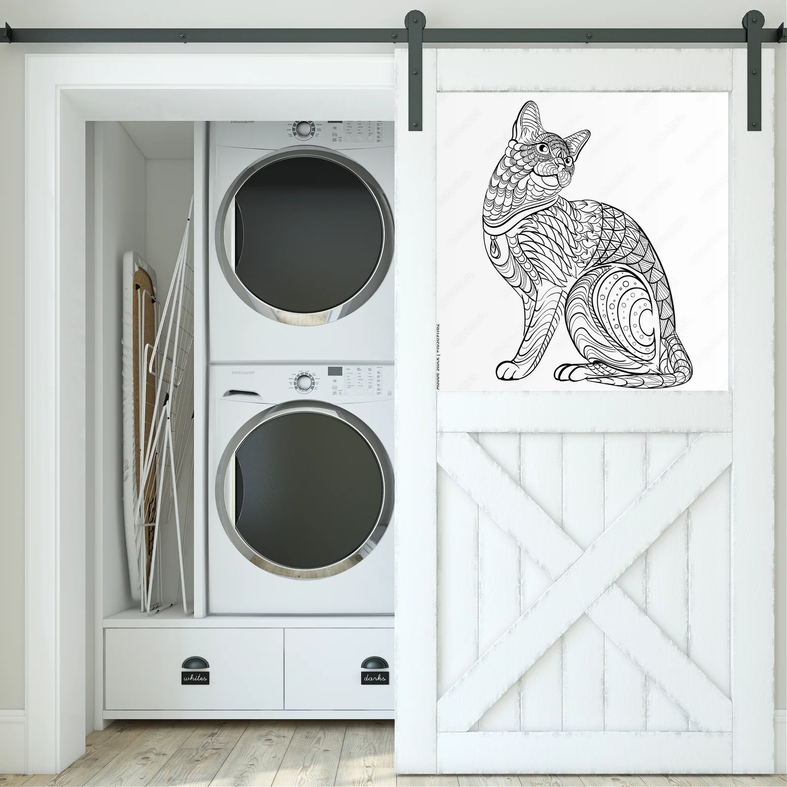 Ręcznie Rysowany Ilustracyjny Zawijas w Czerni i Bieli