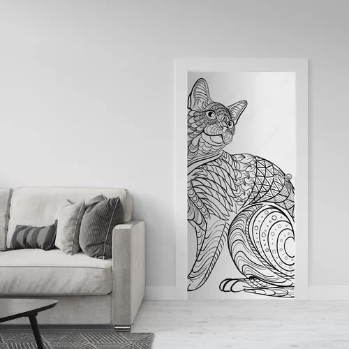 Ręcznie Rysowany Ilustracyjny Zawijas w Czerni i Bieli