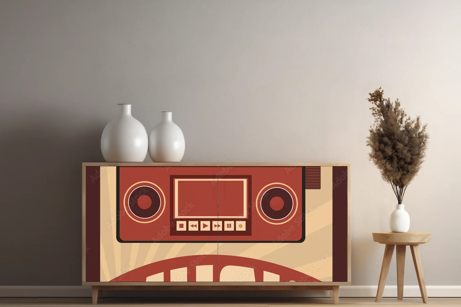 Retro muzyczne ilustracje w wiekowych barwach