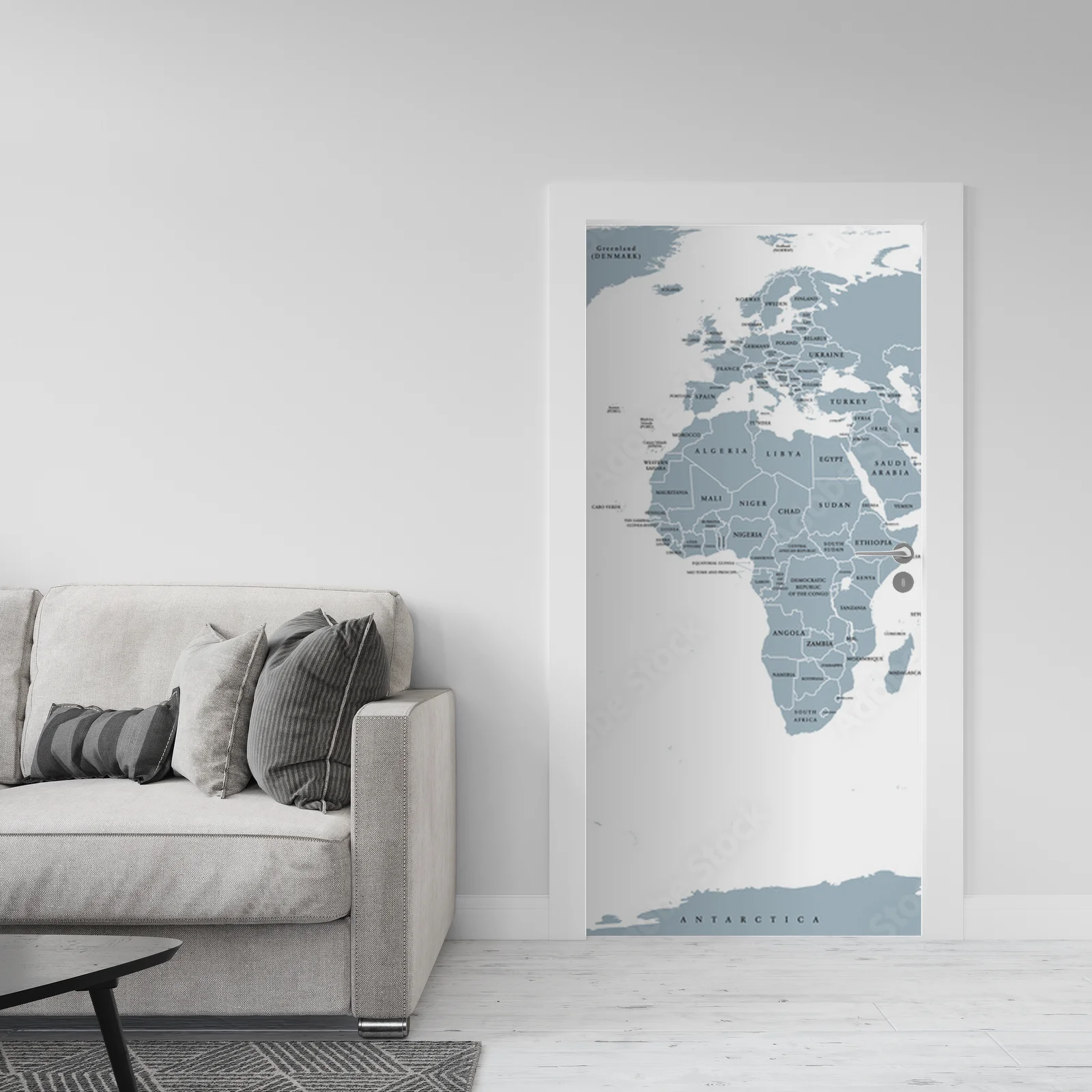 Globalna mapa polityczna w eleganckiej szarości