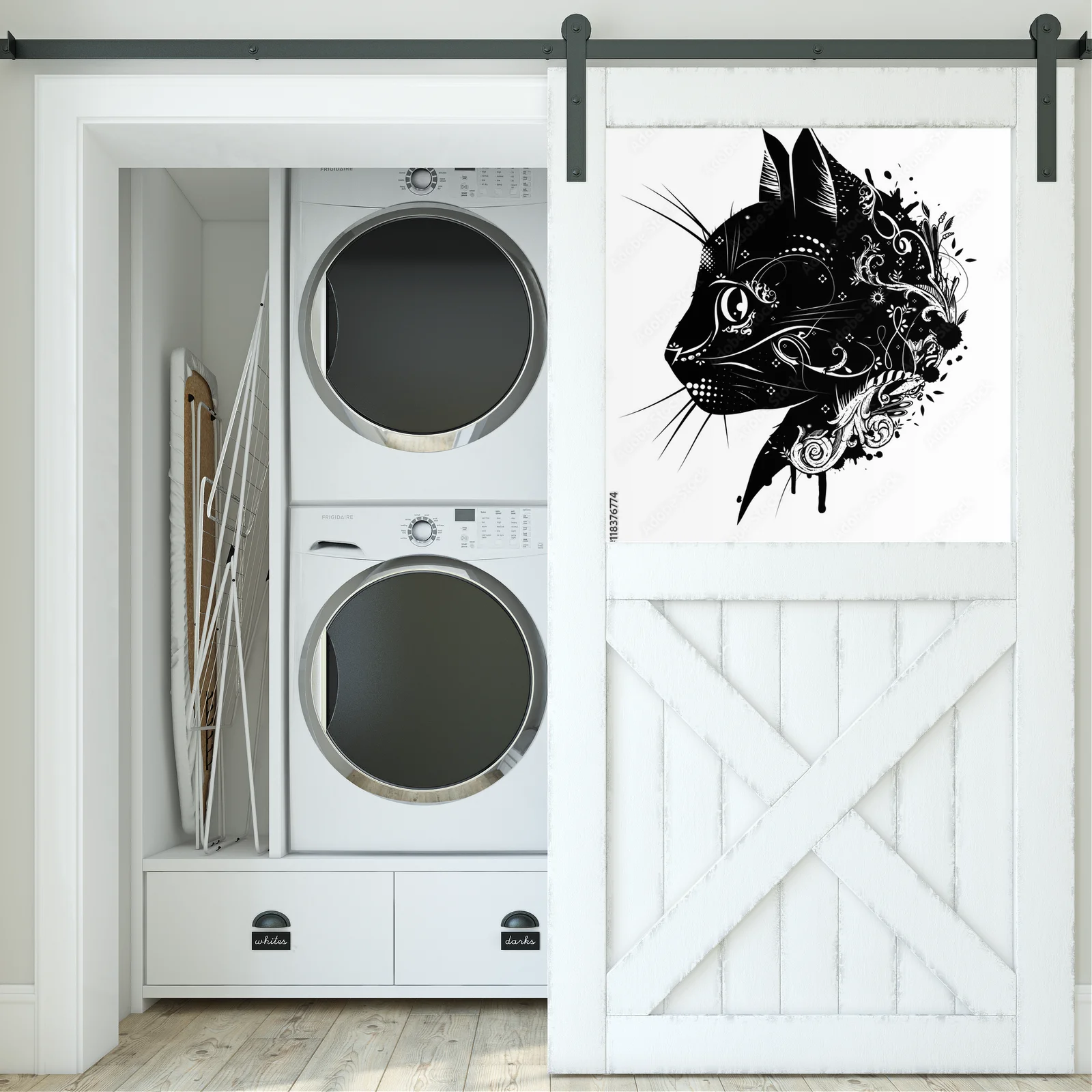 Fascynujący koci motyw w monochromatycznej elegancji