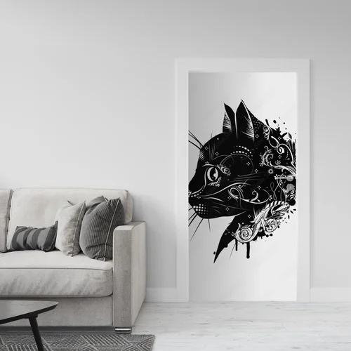 Fascynujący koci motyw w monochromatycznej elegancji