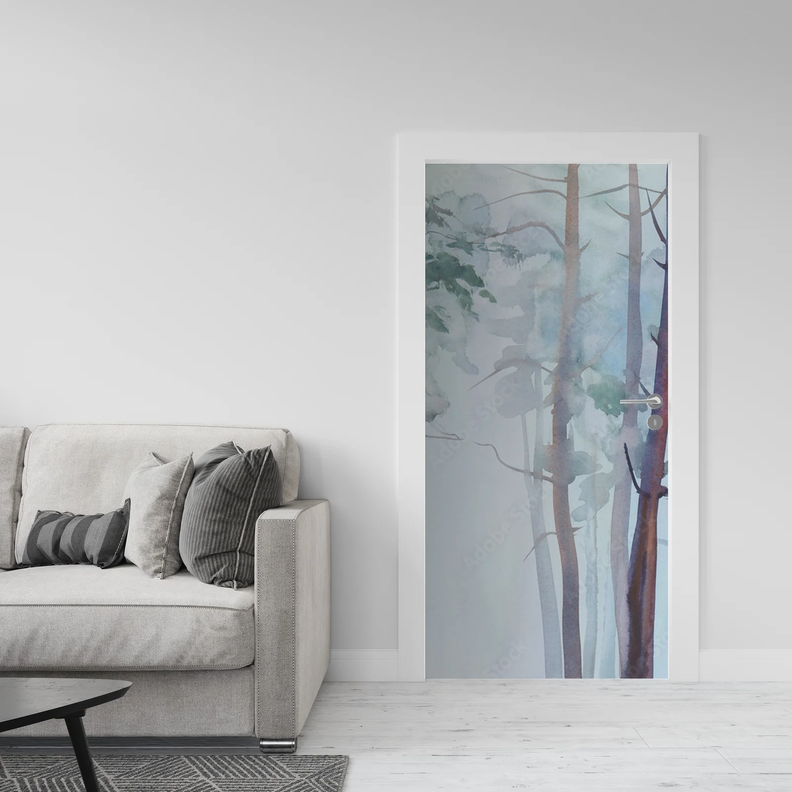 Misty forest in soothing watercolors