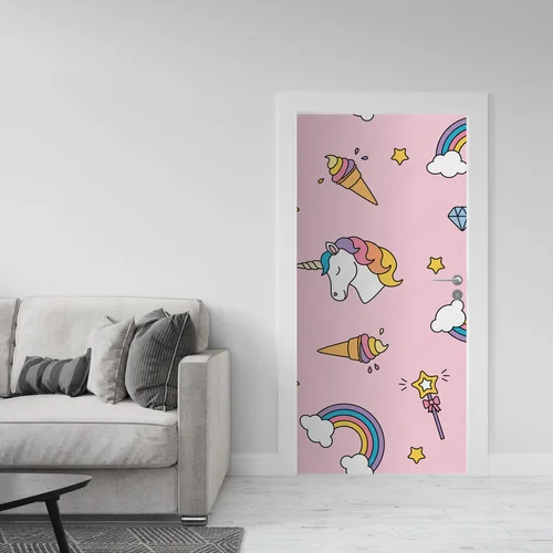 Magiczne jednorożce i tęczowe kolory w pastelach