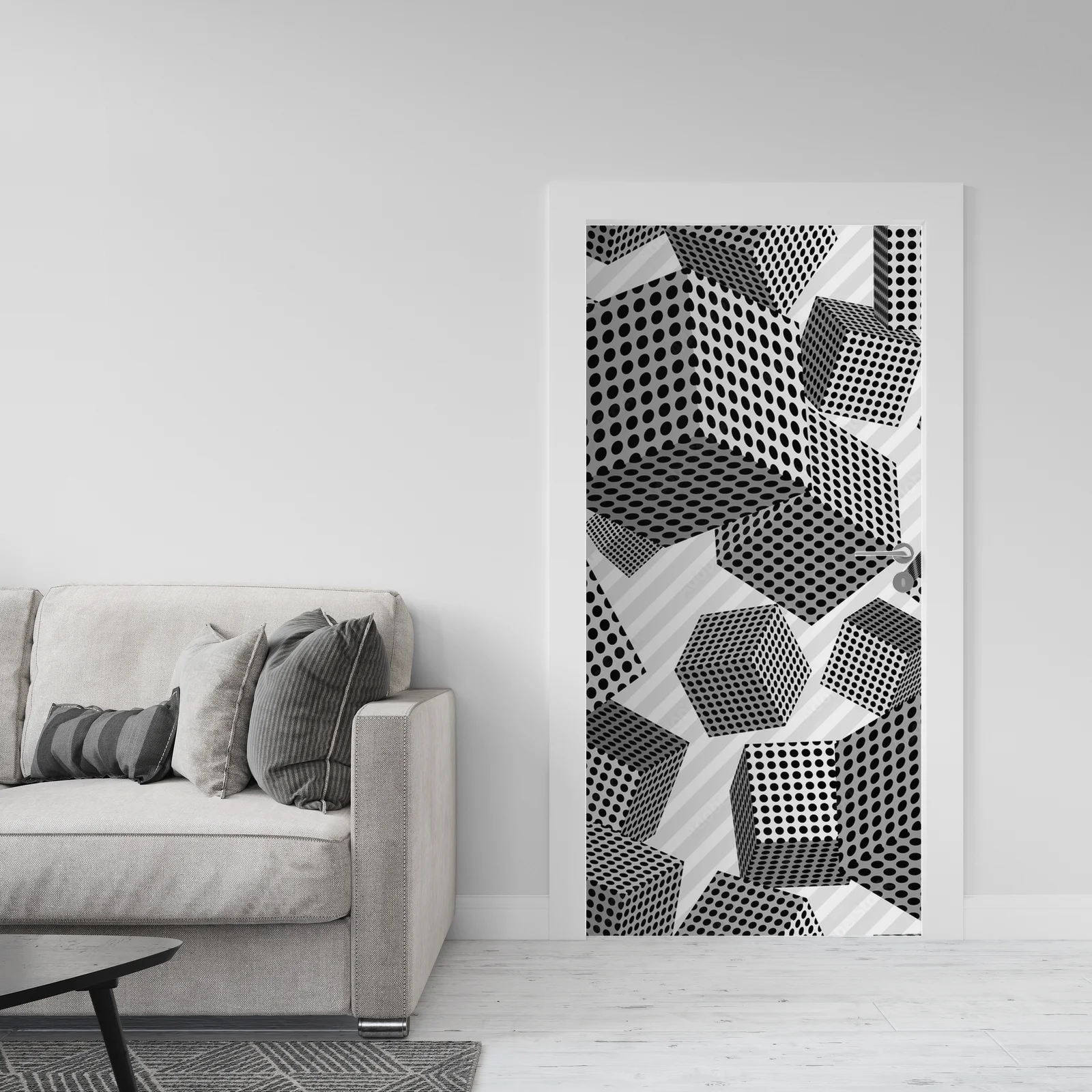 Elegancka kompozycja sześcianów w monochromatycznym stylu