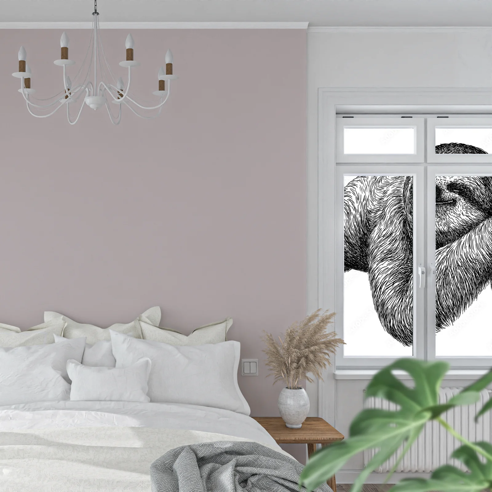 Elegancja i harmonia bieli w ilustracji leniwca