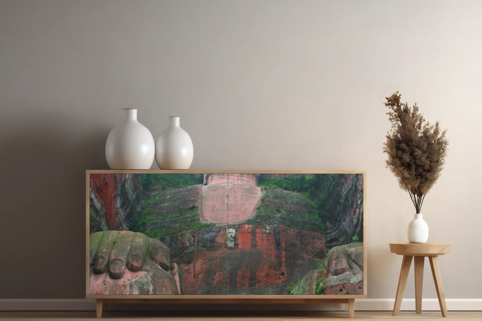 Sentymentalny majestatyczny Budda w harmonijnych odcieniach